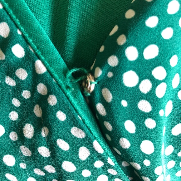 Green and White Polka Dot Dress - Picture 4 of 4